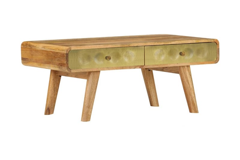 Sofabord I Massivt Mangotræ 90 X 50 X 40 Cm - Guld - Møbler - Borde - Sofabord