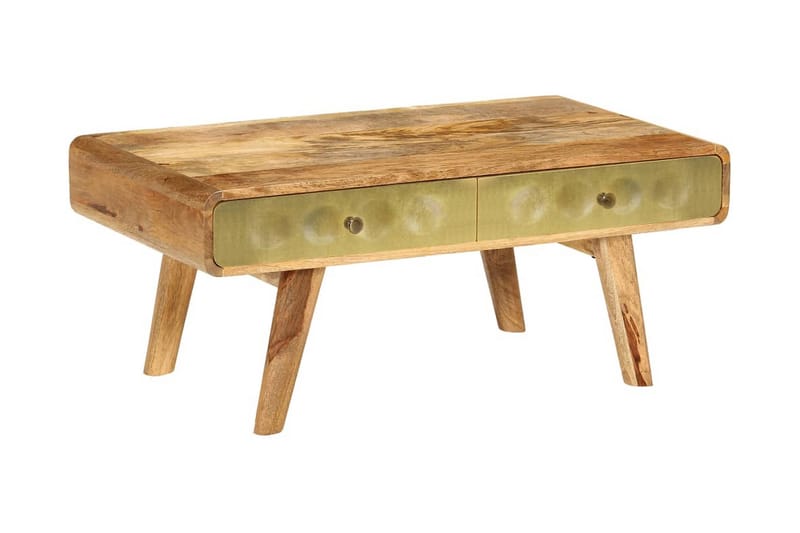 Sofabord I Massivt Mangotræ 90 X 50 X 40 Cm - Guld - Møbler - Borde - Sofabord