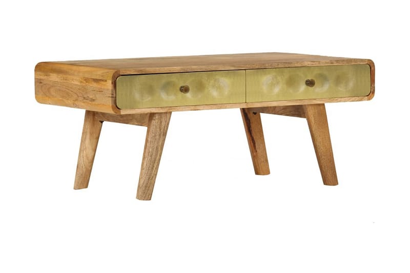 Sofabord I Massivt Mangotræ 90 X 50 X 40 Cm - Guld - Møbler - Borde - Sofabord