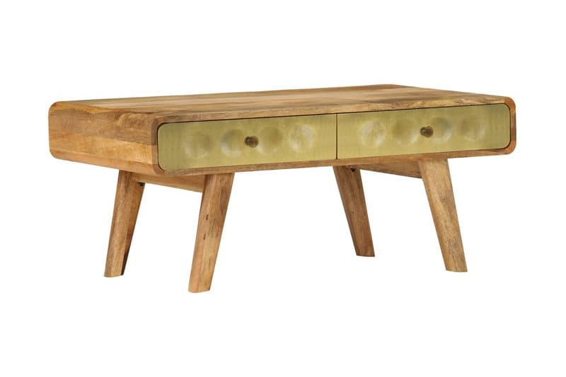 Sofabord I Massivt Mangotræ 90 X 50 X 40 Cm - Guld - Møbler - Borde - Sofabord