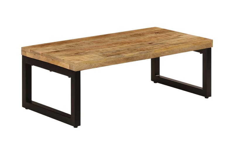 Sofabord I Massivt Mangotræ Og Stål 110 X 50 X 35 Cm - Brun - Møbler - Borde - Sofabord