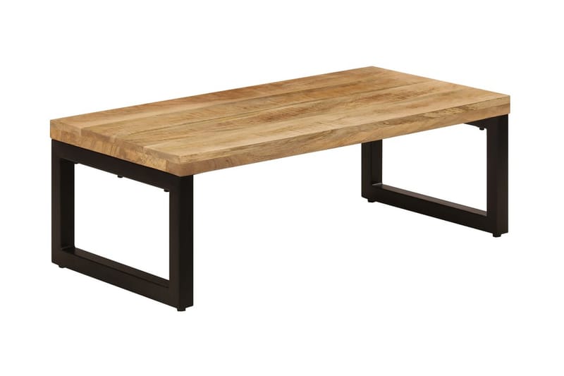 Sofabord I Massivt Mangotræ Og Stål 110 X 50 X 35 Cm - Brun - Møbler - Borde - Sofabord