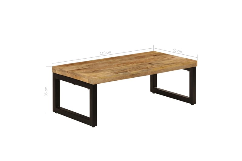 Sofabord I Massivt Mangotræ Og Stål 110 X 50 X 35 Cm - Brun - Møbler - Borde - Sofabord