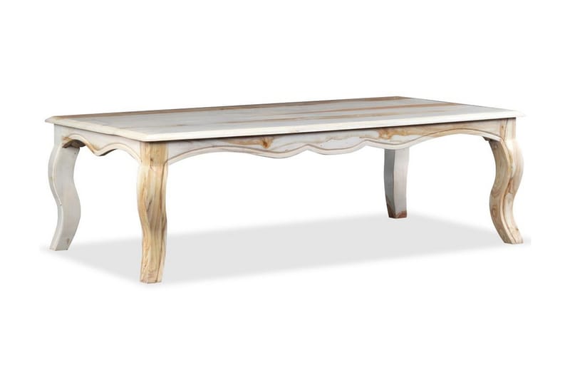 Sofabord I Massivt Sheeshamtræ 110 X 60 X 35 Cm - Hvid - Møbler - Borde - Sofabord