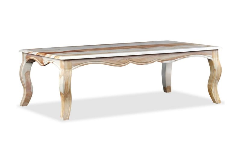 Sofabord I Massivt Sheeshamtræ 110 X 60 X 35 Cm - Hvid - Møbler - Borde - Sofabord