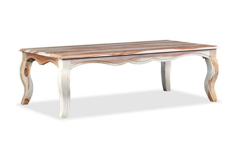 Sofabord I Massivt Sheeshamtræ 110 X 60 X 35 Cm - Hvid - Møbler - Borde - Sofabord