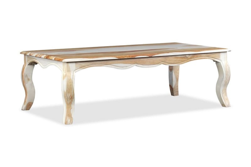 Sofabord I Massivt Sheeshamtræ 110 X 60 X 35 Cm - Hvid - Møbler - Borde - Sofabord
