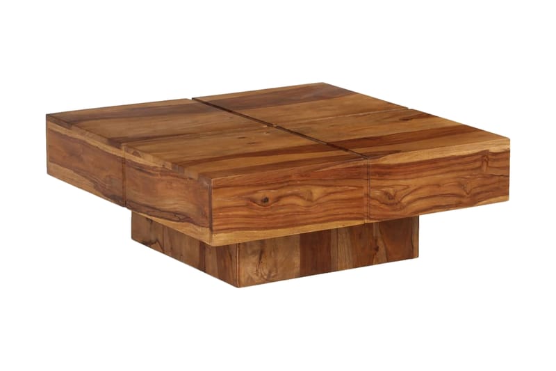 Sofabord I Massivt Sheeshamtræ 80 X 80 X 30 Cm - Brun - Møbler - Borde - Sofabord