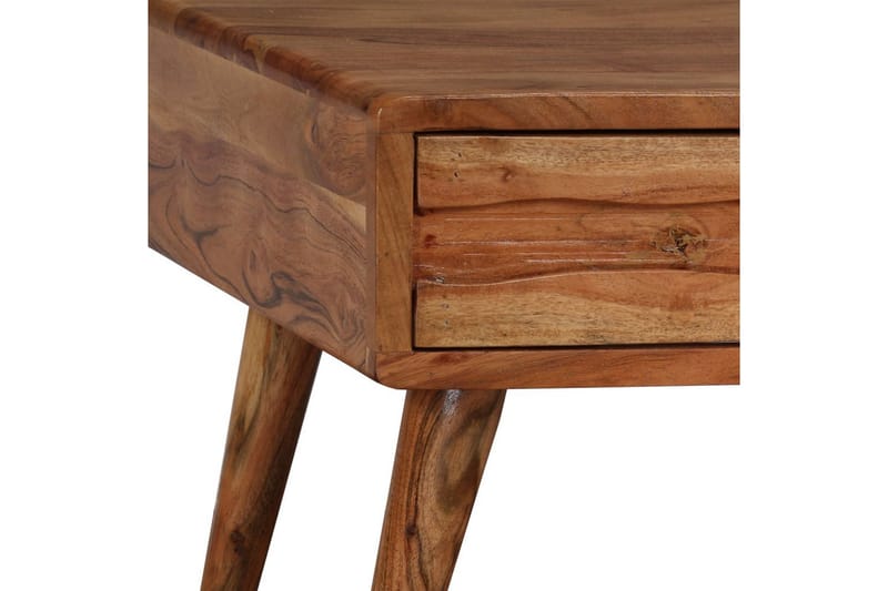 Sofabord I Massivt Træ Med Udskåret Skuffe 100 X 50 X 40 Cm - Brun - Møbler - Borde - Sofabord