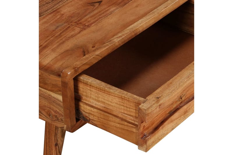 Sofabord I Massivt Træ Med Udskåret Skuffe 100 X 50 X 40 Cm - Brun - Møbler - Borde - Sofabord