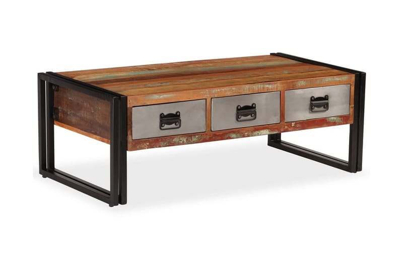 Sofabord m 3 Skuffer Genanvendt 100 X 50 X 35 Cm - Brun - Møbler - Borde - Sofabord