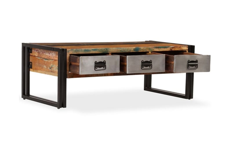 Sofabord m 3 Skuffer Genanvendt 100 X 50 X 35 Cm - Brun - Møbler - Borde - Sofabord