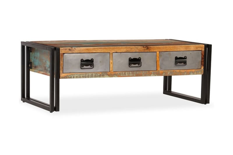 Sofabord m 3 Skuffer Genanvendt 100 X 50 X 35 Cm - Brun - Møbler - Borde - Sofabord