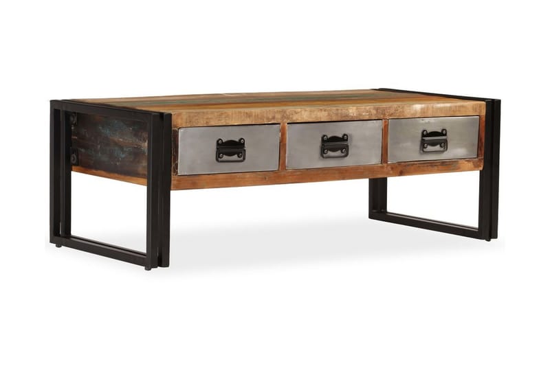 Sofabord m 3 Skuffer Genanvendt 100 X 50 X 35 Cm - Brun - Møbler - Borde - Sofabord