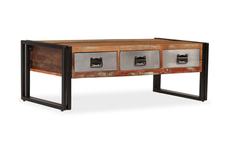 Sofabord m 3 Skuffer Genanvendt 100 X 50 X 35 Cm - Brun - Møbler - Borde - Sofabord
