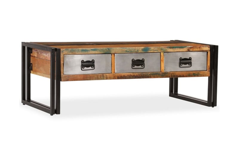 Sofabord m 3 Skuffer Genanvendt 100 X 50 X 35 Cm - Brun - Møbler - Borde - Sofabord