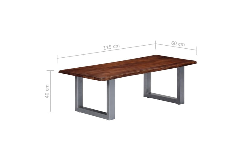 Sofabord M. Levende Kanter Akacie 115 X 60 X 40 Cm - Brun - Møbler - Borde - Sofabord