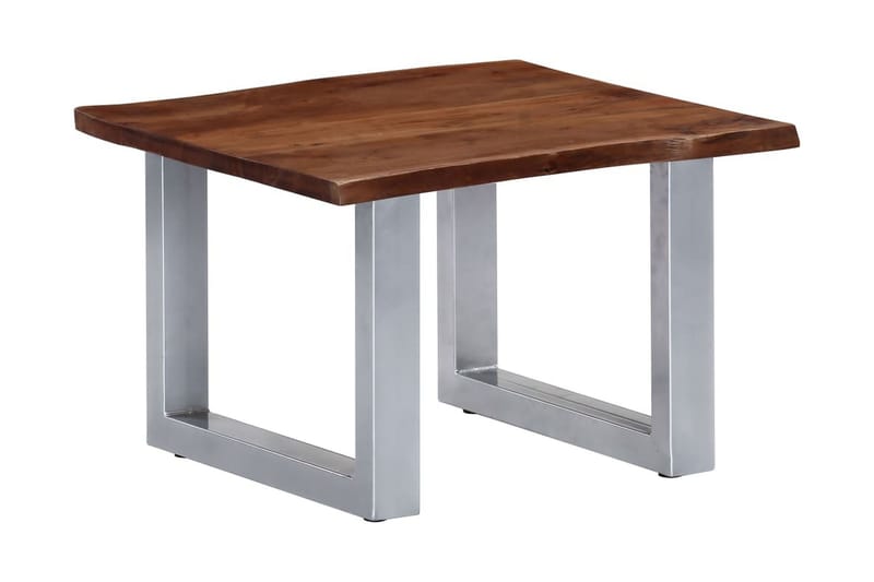 Sofabord M. Levende Kanter Massivt Akacietræ 60 X 60 X 40 Cm - Brun - Møbler - Borde - Sofabord