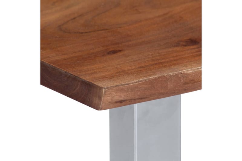 Sofabord M. Levende Kanter Massivt Akacietræ 60 X 60 X 40 Cm - Brun - Møbler - Borde - Sofabord
