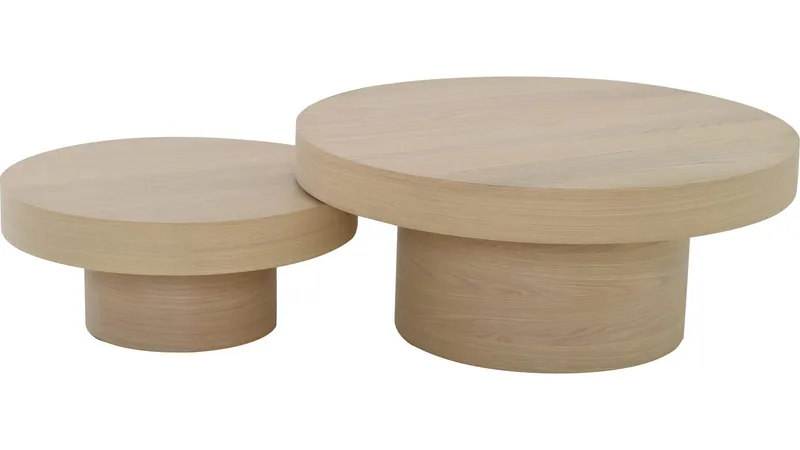 Sofabord Malvik 41 cm / Ø98 cm - Hvidpigmenteret eg - Møbler - Borde - Sofabord