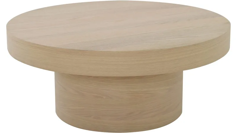 Sofabord Malvik 41 cm / Ø98 cm, Hvidpigmenteret eg