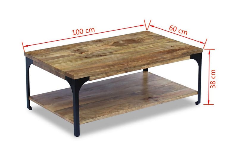 Sofabord Mangotræ 100X60X38 Cm - Brun - Møbler - Borde - Sofabord