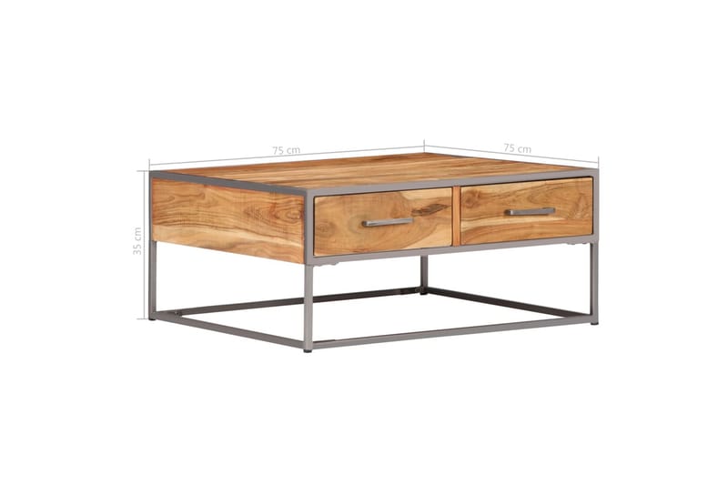 Sofabord Masivt Akacietræ 75 X 75 X 35 Cm - Brun - Møbler - Borde - Sofabord