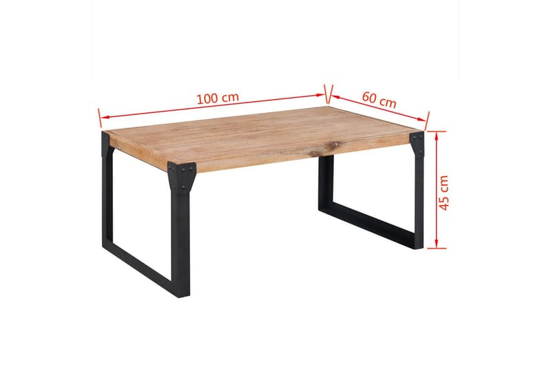 Sofabord Massivt Akacietræ 100X60X45 Cm - Brun - Møbler - Borde - Sofabord