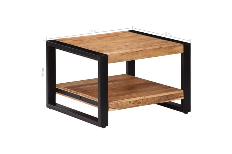 Sofabord Massivt Akacietræ 60 X 60 X 40 Cm - Brun - Møbler - Borde - Sofabord