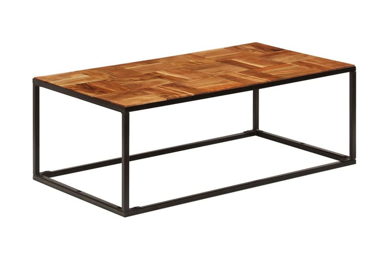 Sofabord Massivt Akacietræ Og Stål 110 X 40 X 60 Cm - Brun - Møbler - Borde - Sofabord