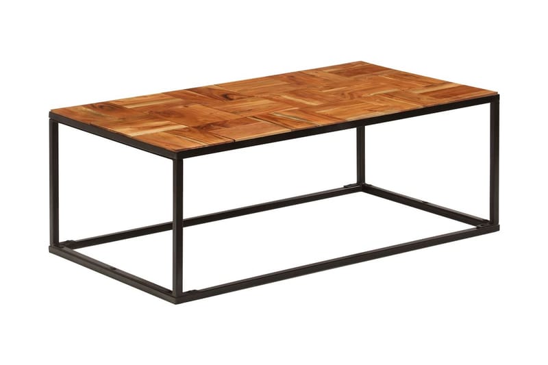 Sofabord Massivt Akacietræ Og Stål 110 X 40 X 60 Cm - Brun - Møbler - Borde - Sofabord
