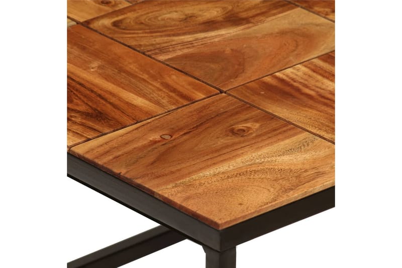Sofabord Massivt Akacietræ Og Stål 110 X 40 X 60 Cm - Brun - Møbler - Borde - Sofabord