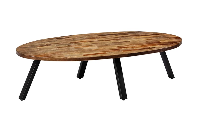 Sofabord Massivt Genanvendt Teak Oval 120 X 60 X 30 Cm - Brun - Møbler - Borde - Sofabord