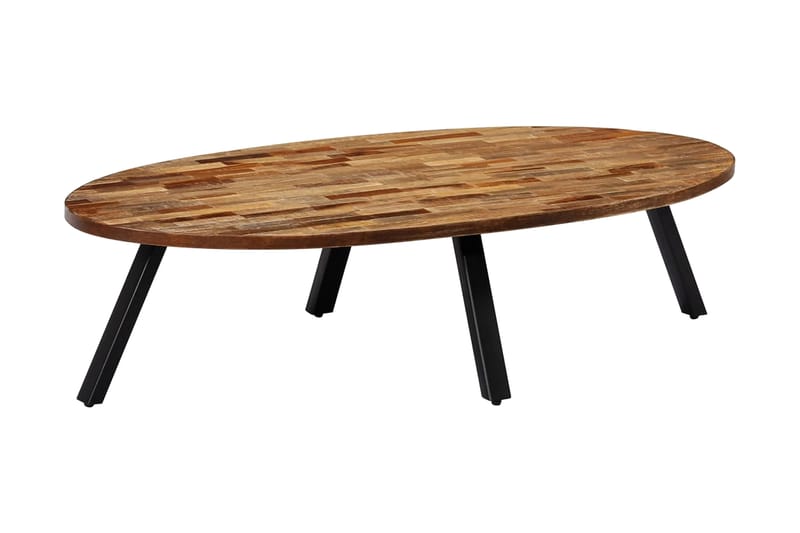 Sofabord Massivt Genanvendt Teak Oval 120 X 60 X 30 Cm - Brun - Møbler - Borde - Sofabord