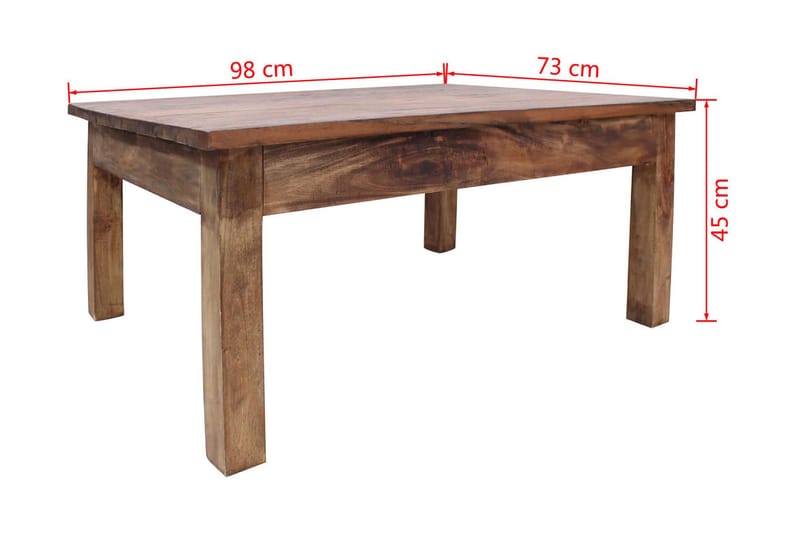 Sofabord Massivt Genanvendt Træ 98 X 73 X 45 Cm - Brun - Møbler - Borde - Sofabord