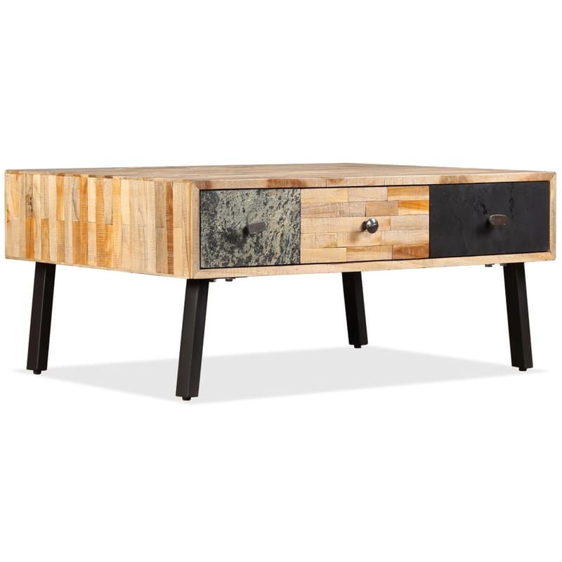 Sofabord Massivt Genbrugsteak 90 X 65 X 40 Cm - Brun - Møbler - Borde - Sofabord