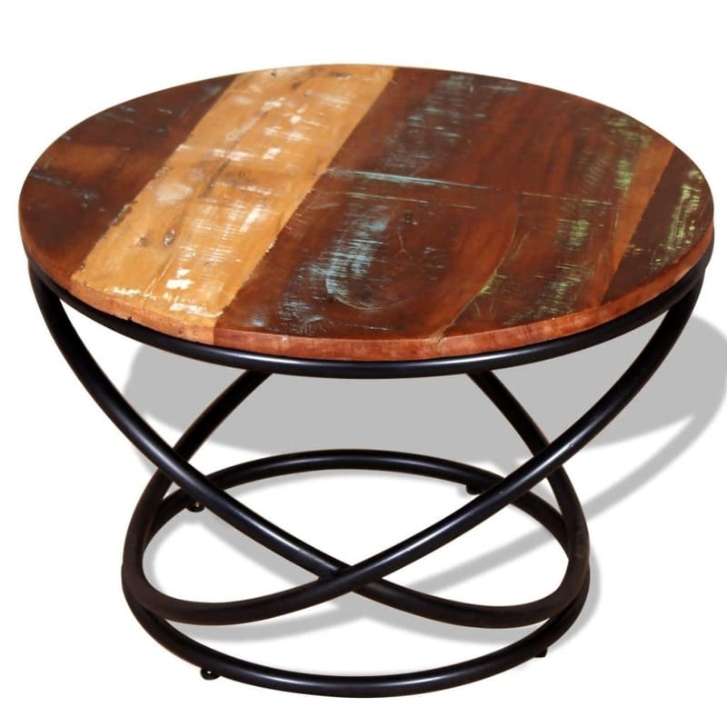 Sofabord Massivt Genbrugstræ 60X60X40 Cm - Flerfarvet - Møbler - Borde - Sofabord