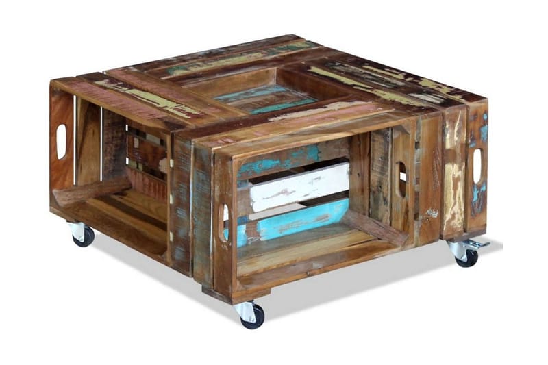 Sofabord Massivt Genbrugstræ 70X70X35 cm - Møbler - Borde - Sofabord