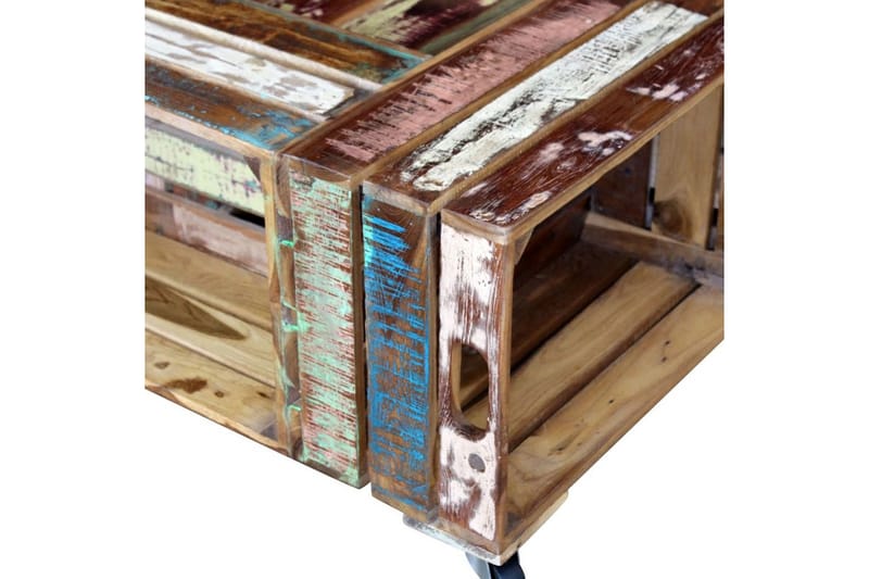 Sofabord Massivt Genbrugstræ 70X70X35 cm - Møbler - Borde - Sofabord