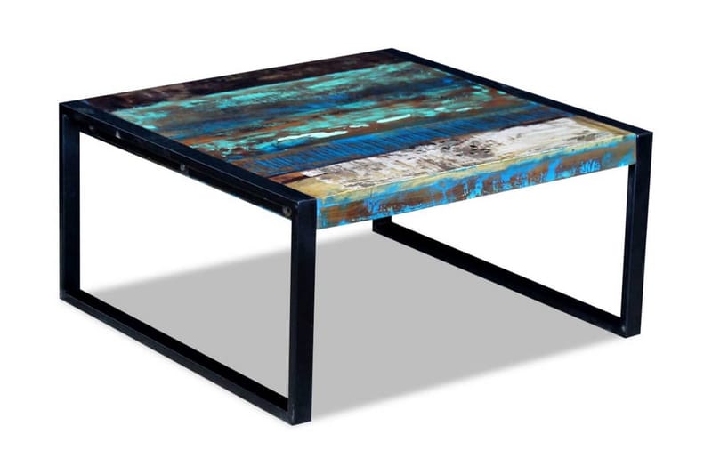 Sofabord Massivt Genbrugstræ 80X80X40 Cm - Flerfarvet - Møbler - Borde - Sofabord