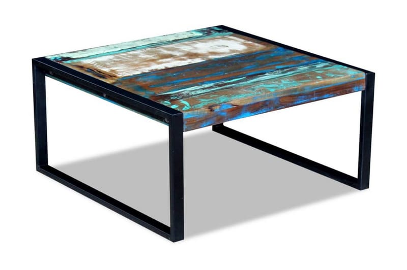 Sofabord Massivt Genbrugstræ 80X80X40 Cm - Flerfarvet - Møbler - Borde - Sofabord