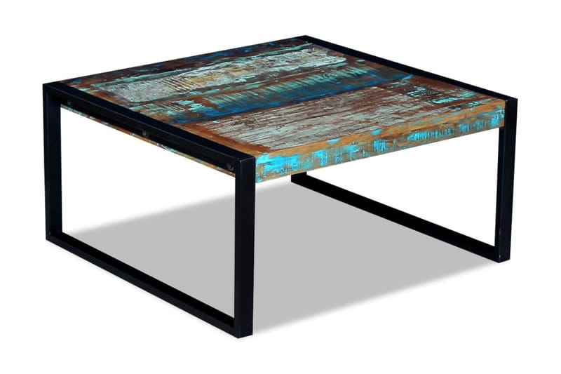 Sofabord Massivt Genbrugstræ 80X80X40 Cm - Flerfarvet - Møbler - Borde - Sofabord