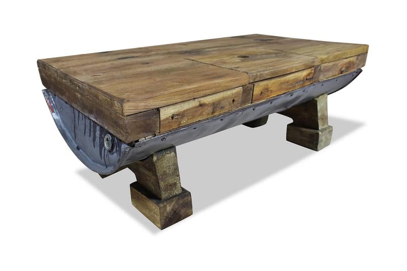 Sofabord Massivt Genbrugstræ 90 X 50 X 35 Cm - Brun - Møbler - Borde - Sofabord
