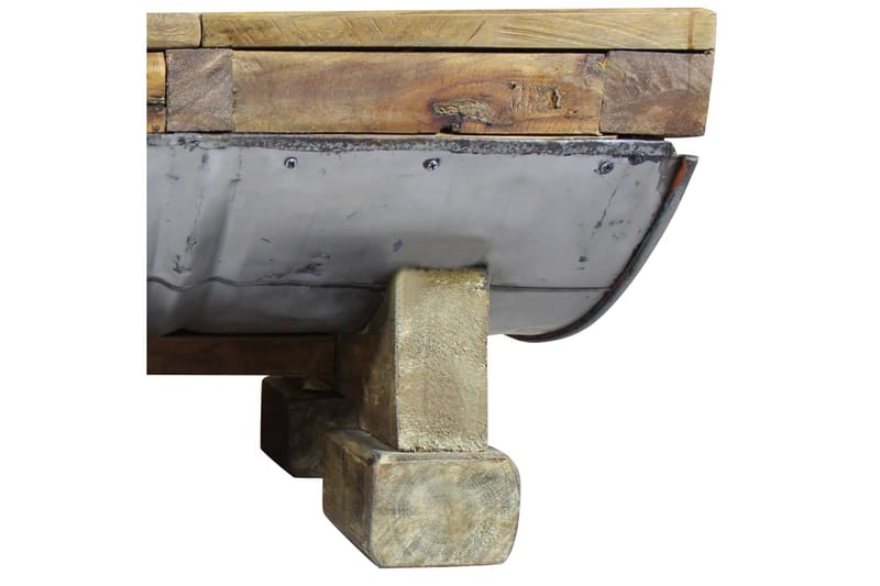 Sofabord Massivt Genbrugstræ 90 X 50 X 35 Cm - Brun - Møbler - Borde - Sofabord