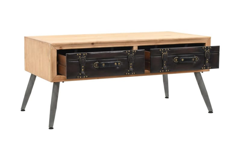 Sofabord Massivt Grantræ 115 X 55 X 50 Cm - Brun - Møbler - Borde - Sofabord