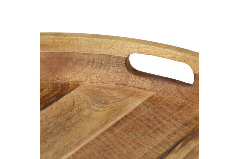 Sofabord Massivt Mangotræ Og Stål 50 X 40 Cm - Brun - Møbler - Borde - Sofabord