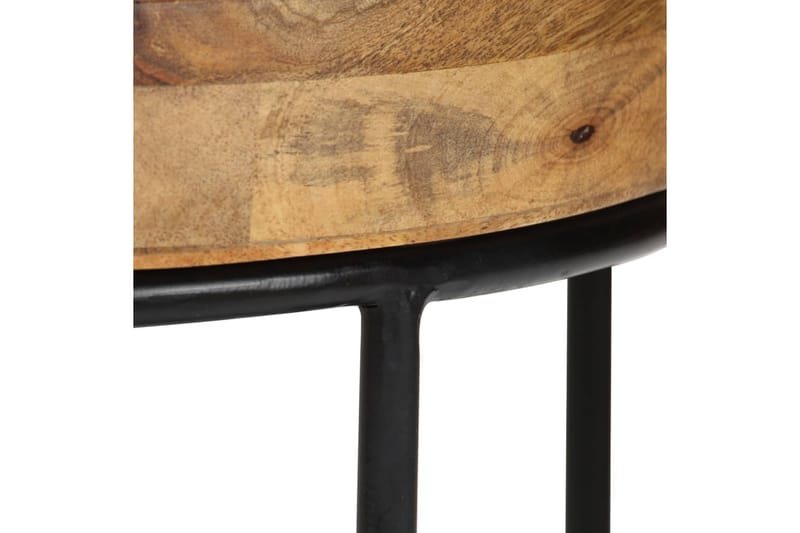 Sofabord Massivt Mangotræ Og Stål 50 X 40 Cm - Brun - Møbler - Borde - Sofabord