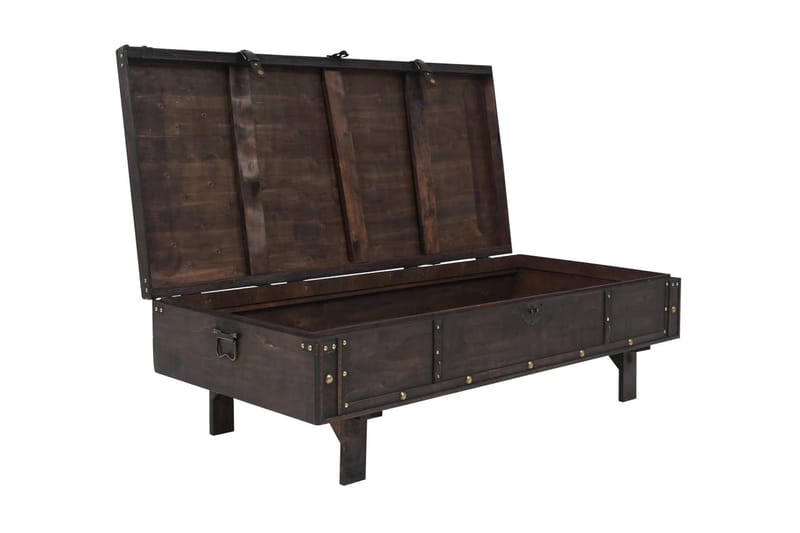 Sofabord Massivt Træ Vintagestil 120 X 55 X 35 Cm - Brun - Sofabord