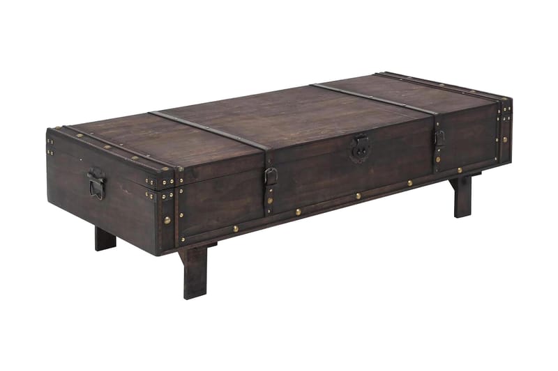 Sofabord Massivt Træ Vintagestil 120 X 55 X 35 Cm - Brun - Møbler - Borde - Sofabord