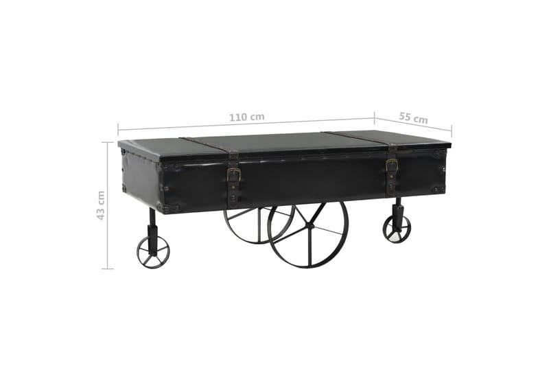 Sofabord Mdf Og Fyrretræ 110 X 55 X 43 Cm - Sort - Møbler - Borde - Sofabord